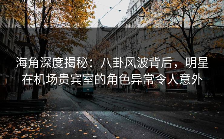 海角深度揭秘：八卦风波背后，明星在机场贵宾室的角色异常令人意外