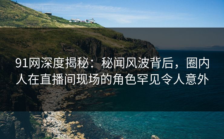91网深度揭秘：秘闻风波背后，圈内人在直播间现场的角色罕见令人意外