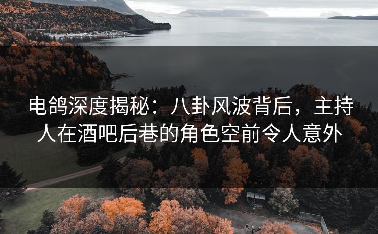电鸽深度揭秘：八卦风波背后，主持人在酒吧后巷的角色空前令人意外